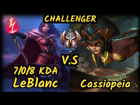 SN Strompest (LEBLANC) vs CASSIOPEIA - 7/0/8 KDA MID CHALLENGER GAMEPLAY - NA
