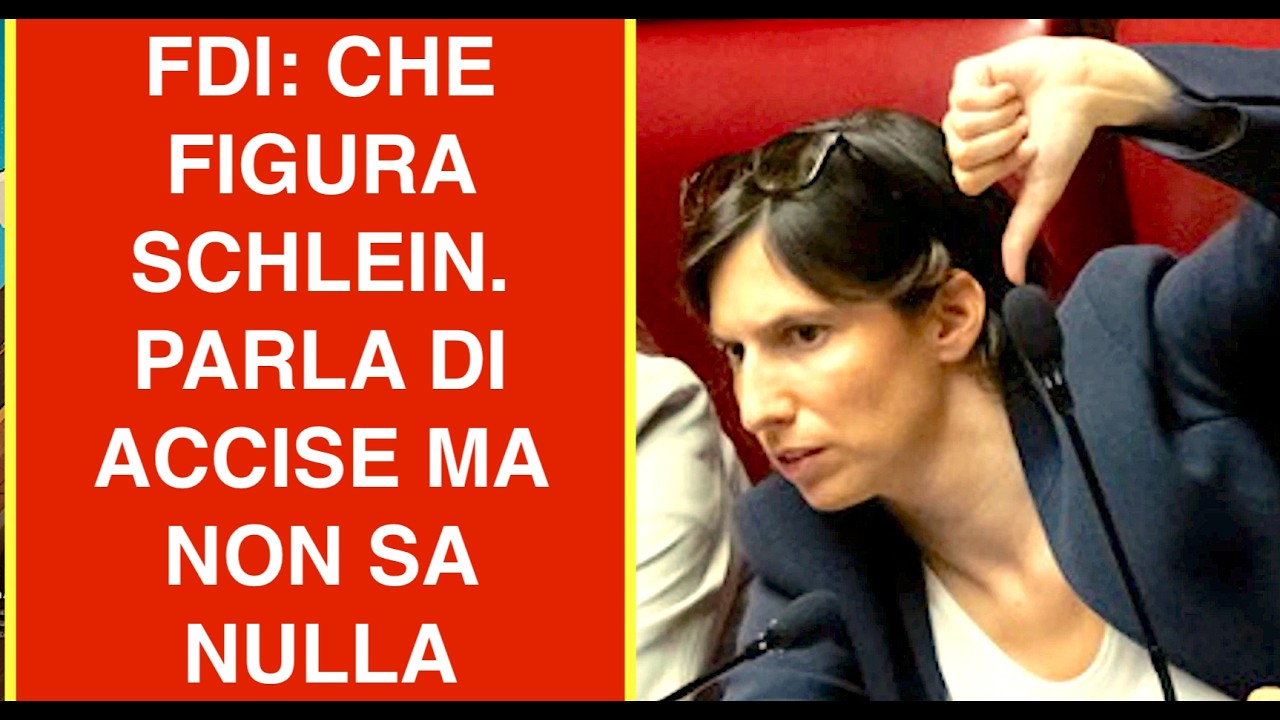 FDI: CHE FIGURA SCHLEIN. PARLA DI ACCISE MA NON NE AZZECCA UNA