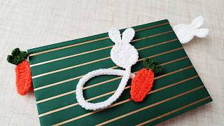 Rabbit & Carrot Bookmark Crochet Pattern | Bookmark Crochet ideas