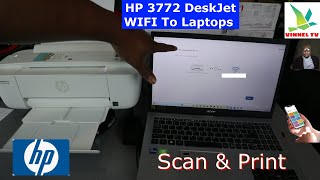 How to Set Up /Connect HP DeskJet 3772 To WIFI With Your Laptops Or Computer, Scan Documents & Print