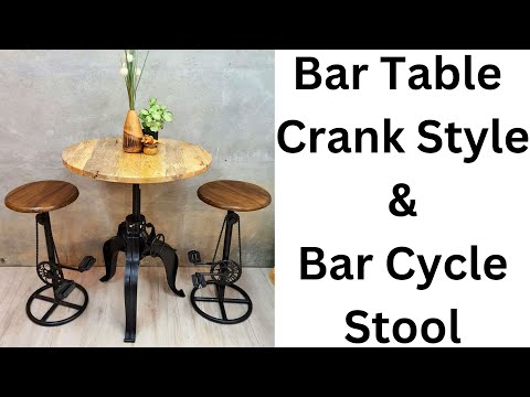 Rustic green modern black crank bar table, seating capacity:...