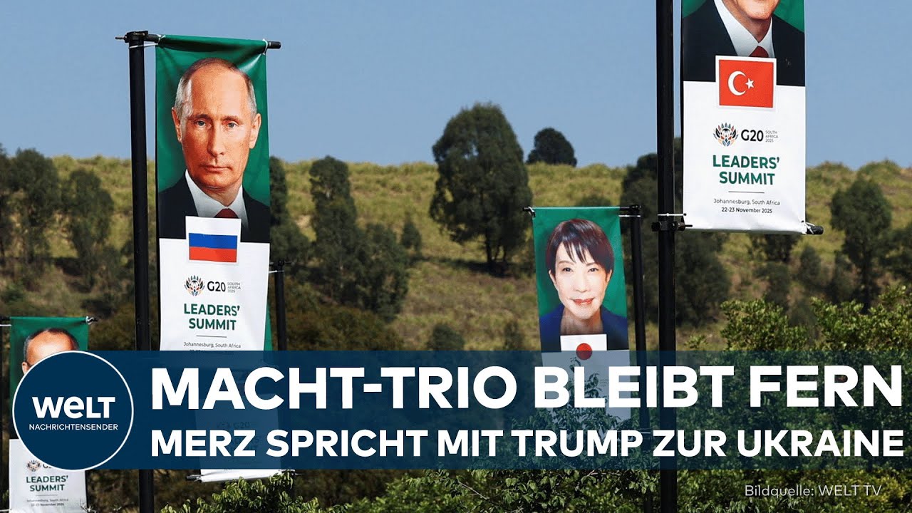 G20-GIPFEL IN SÜDAFRIKA: Ukraine-Friedensplan überschattet Treffen! Putin, Xi und Trump bleiben fern