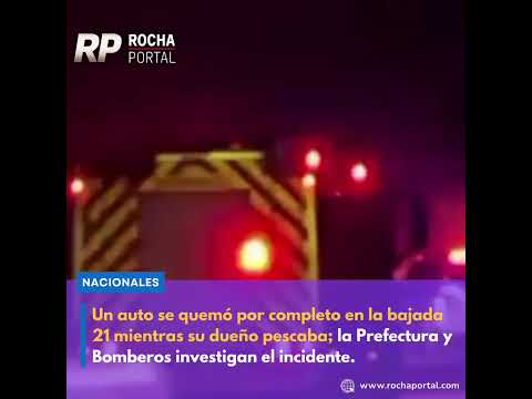 Un auto se incendió en la bajada 21 de la playa Solymar mientras su dueño pescaba.