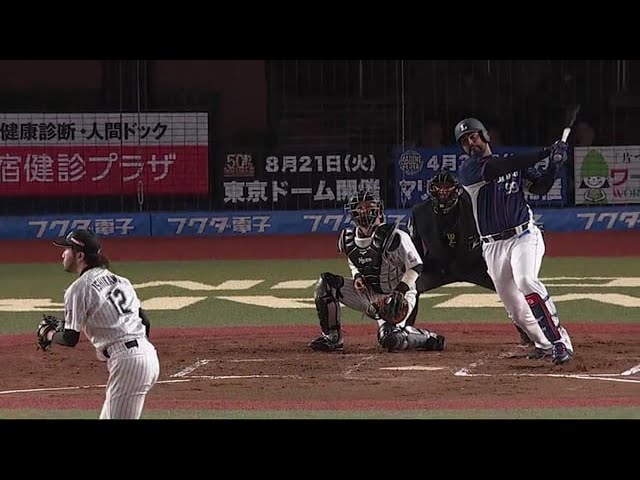 【2回表】開幕9連勝へ!! ライオンズ・メヒアの先制タイムリー!! 2018/4/10 M-L