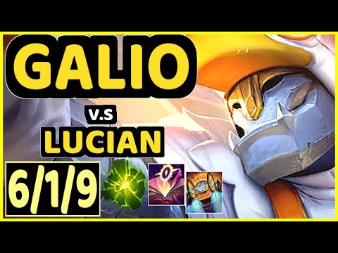 GALIO vs LUCIAN - 6/1/9 KDA MID GAMEPLAY - EUW Ranked MASTER