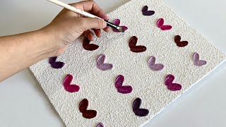 Heart Texture Painting Step by Step | Easy Acrylic Painting Techniques for Beginners |Texture Heart