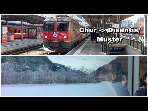 Mitfahrt im RhB Glacier Express von Chur nach Disentis/Mustér 1/4