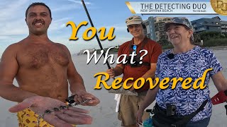 Silver Bracelet Recovered Metal Detecting New Smyrna Beach Florida | The Detecting Duo S04 E25