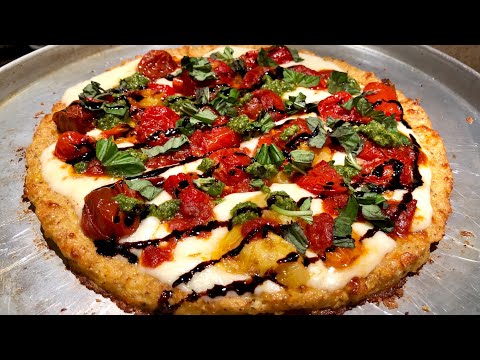 Cauliflower Crust Roasted Caprese Pizza (GF & Keto )