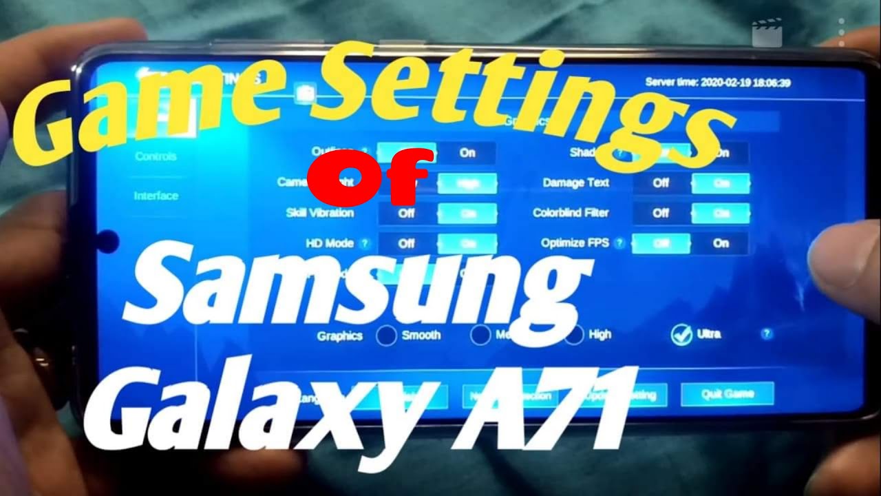 Samsung Galaxy A71 Graphics Settings in Mobile Legends Bang bang