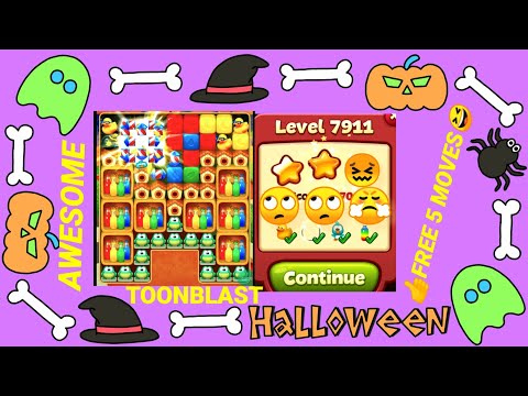 Toon Blast Level 7911 - Excellent gameplay | Free Moves5✨😆