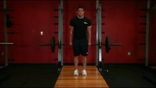 Barbell Shrug Behind Back exercise video thumbnail