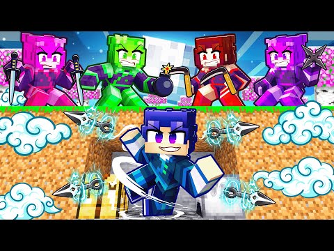 NINJA SPEEDRUNNER vs NINJA CRAZY FAN GIRL HUNTERS In Minecraft!