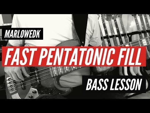Fast pentatonic bass fill - MarloweDK bass lesson