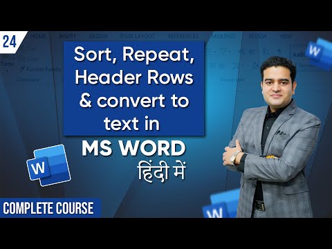 How to Sort Repeat Header Rows and Convert to Text in MS Word | MS Word Full Course in Hindi FREE