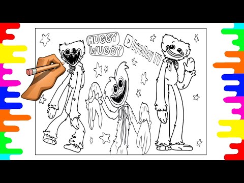 🍉 Huggy Wuggy Coloring Pages ( Poppy Playtime ) 🎂