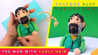 Clay Sclupture: A man with curly hair , the full figure sculpturing process by Clay Artisan Crafts