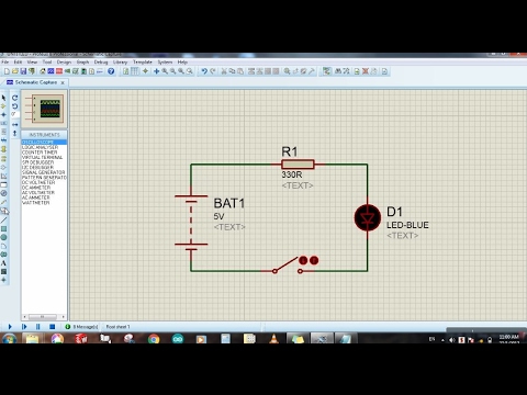 Proteus For beginners Tutorial#1 - Circuit designing, Simulation, and Voltage measuring