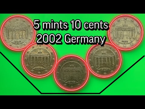 5 mints euro coins 10 cent 2002 Germany