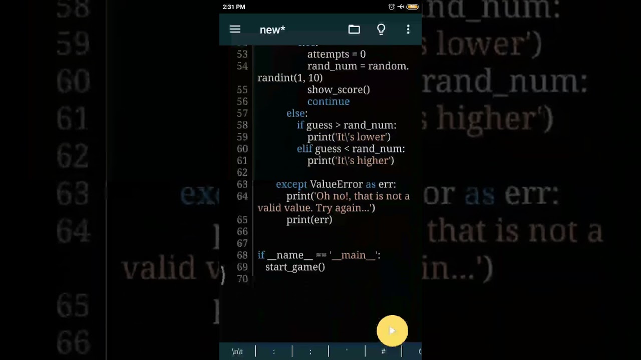 Guessing The Number Game Using Python Programming Language 🐍