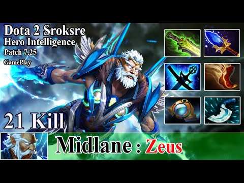 Miracle [Zeus] Midlane 21 Kill | Zeus Immortal Pro Gameplay - Dota 2 | Dota 2 Sroksre Gameplay