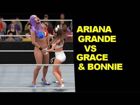 WWE 2K17 Ariana Grande vs Jobbers Grace & Bonnie - 2 on 1