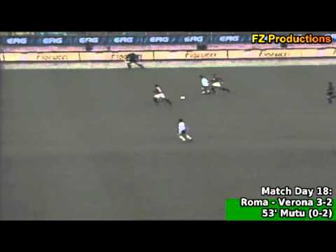 Serie A 2001-2002, day 18 Roma - Verona 3-2 (2 Mutu, M.Assunçao, Cassano, Batistuta)