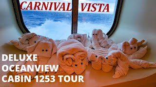 ROOM TOUR! CARNIVAL VISTA DELUXE OCEANVIEW CABIN 1253 - BUBBLE BATH ON A CRUISE SHIP?
