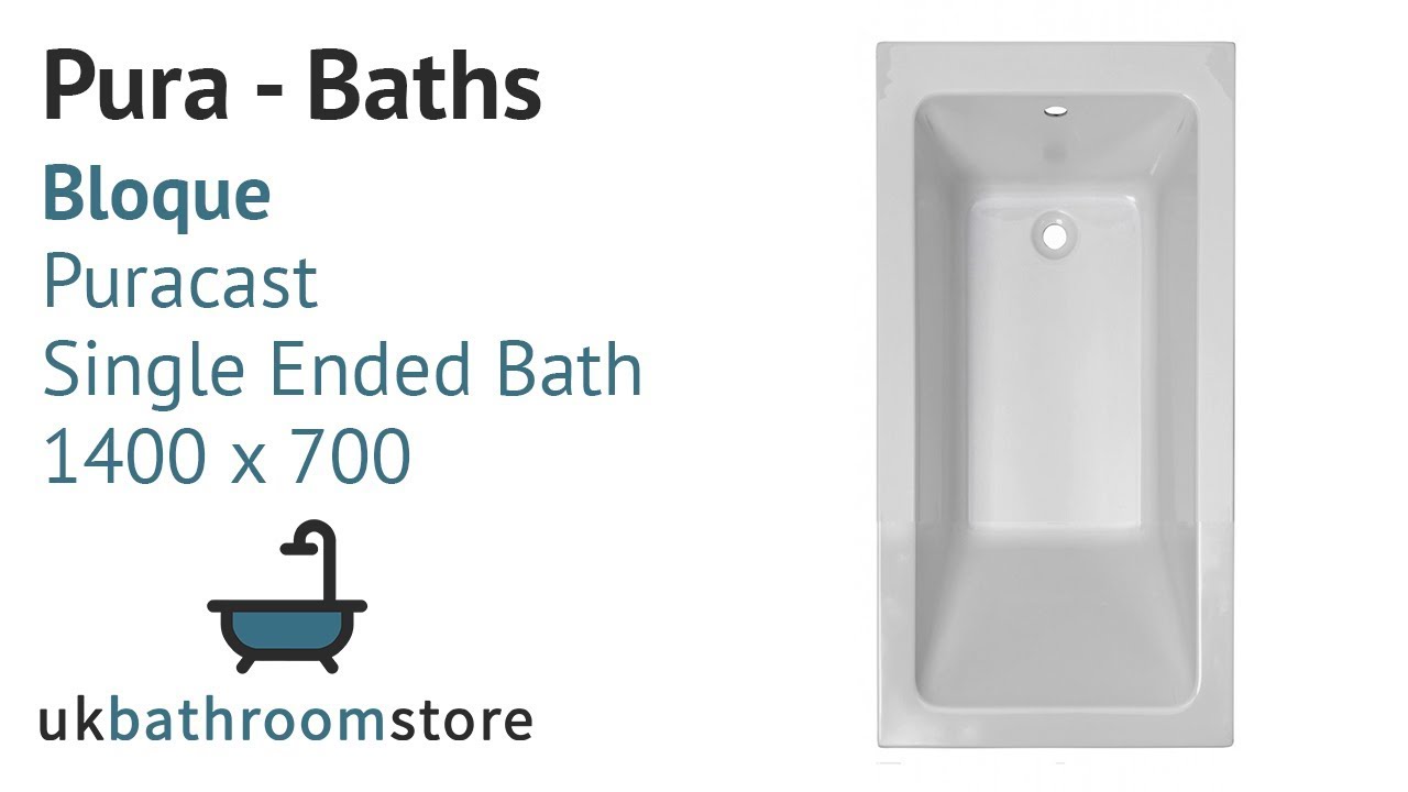 Watch video Pura - Bloque Puracast Single Ended Bath 1400 x 700 - PBBQSE14X7 Now Pura - Bloque Puracast Single Ended Bath 1400 x 700 - PBBQSE14X7