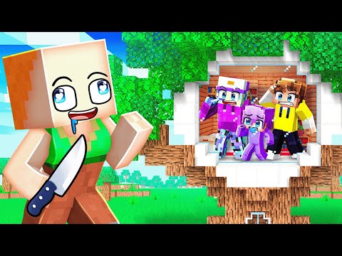 I Built a SECRET TREEHOUSE to Hide From CRAZY FAN GIRL in Minecraft!