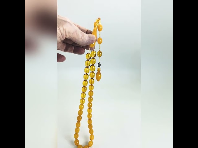 قوافل سبحة كهرمان بلطيقي طبيعي حجر واحد Namb0077