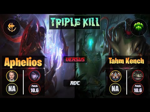 Zven APHELIOS (ADC) [Conqueror] VS TAHM KENCH - Challenger NA Patch 10.6 Triple Kill