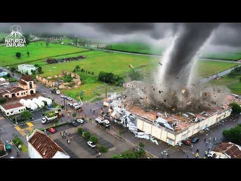 TORNADO devasta Flores da Cunha no RS! Um RASTRO de Destruição em SEGUNDOS!