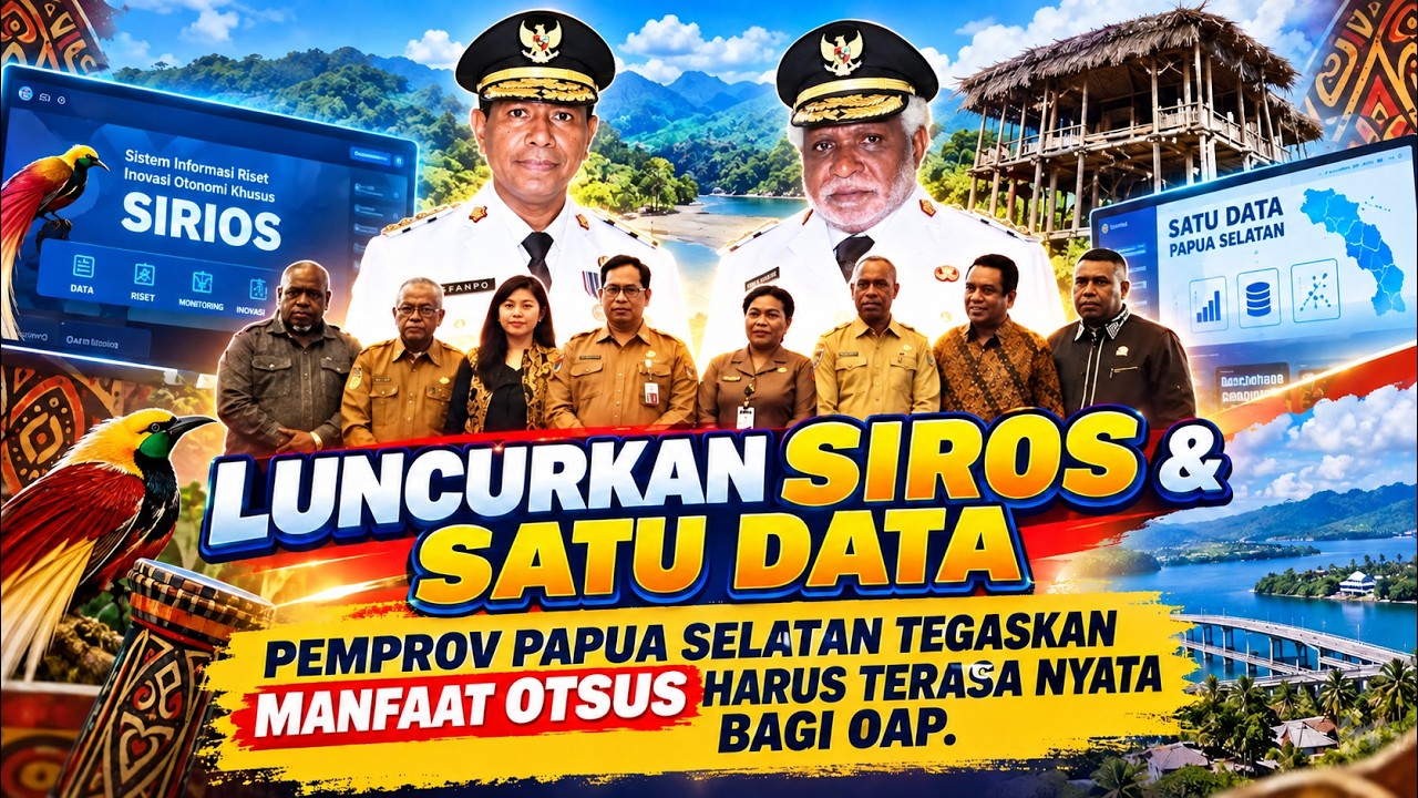 Luncurkan SIROS & Satu Data, Pemprov Papua Selatan Tegaskan Manfaat Otsus Harus Terasa Bagi OAP