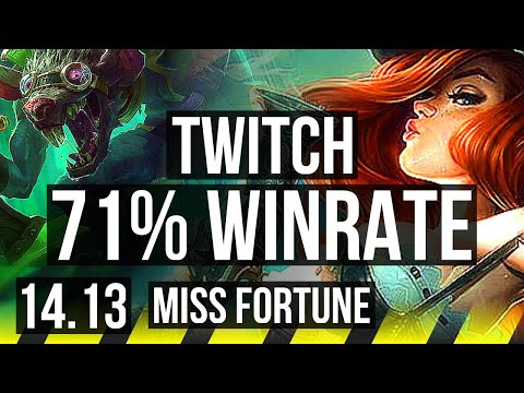 TWITCH & Lulu vs MISS FORTUNE & Zyra (ADC) | 71% winrate, Legendary, 19/3/5 | EUNE Diamond | 14.13