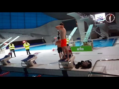 OVERNIGHT CHALLENGE IN OFFICIAL OLYMPIC GAMES POOL *the roof was insane police escorted us out*