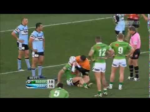 Jarrod Croker's injury (Canberra vs Cronulla 2012 Finals Week 1)