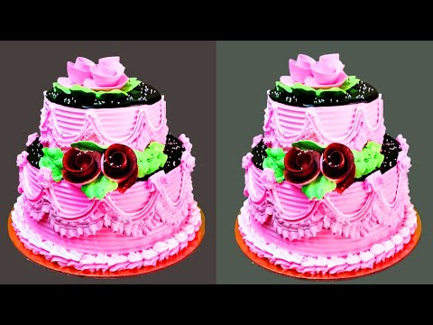 Pink Cake 💗 Beautiful Buttercream Cake with Decoration Mini cakes making #arhancakemaking