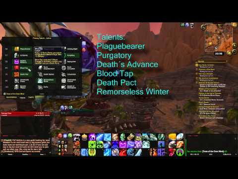 WOW 6.0.2 Frost Death Knight 2H PVE Talents, Glyphs and Rotation