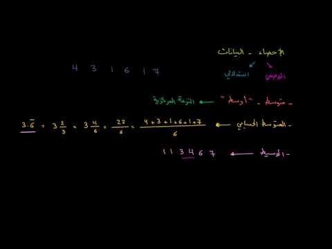 الصف السادس الرياضيات  البيانات والإحصاء مدخل إلى الإحصاء المتوسط الحسابي، والوسيط، والمنوال