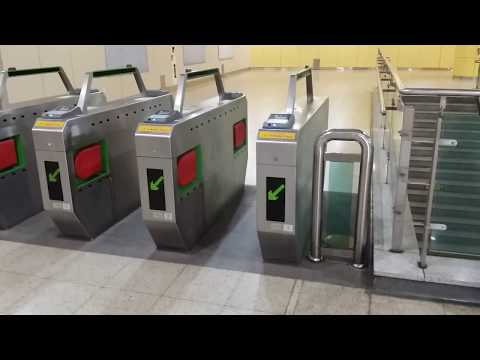 Using the T Money card on the Seoul Metro.