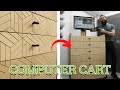 Building A STANDING COMPUTER CART With Cable Management Woodworking Projects