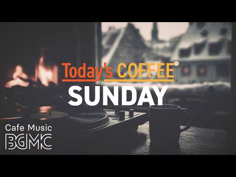 SUNDAY COFFEE: 4K Cozy Fireplace Glow Cafe Music ☕️ Peaceful Smooth Jazz for Rest & Reset