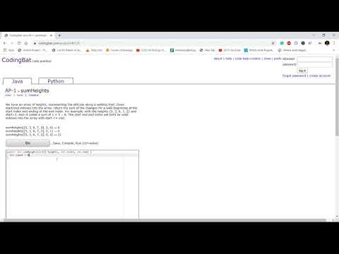 Ap 1 Sumheights Java Tutorial Codingbat Com