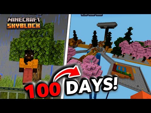 Surviving 100 Days in Skyblock & Epic Base Build