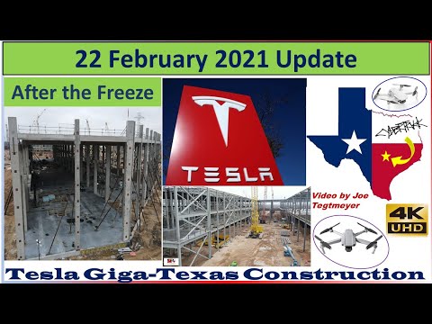 Tesla Gigafactory Texas 22 February 2021 Cyber Truck & Model Y Factory Construction Update (07:45AM)