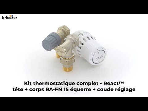 Kit thermostatique complet tête + corps RA-FN 15 équerre + coude de réglage - React™ DANFOSS