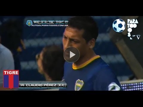 Gol de Pérez (e/c). Boca 0 - Tigre 1. Fecha 15. Torneo Inicial 2013. Fútbol Para Todos