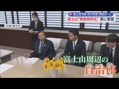 YouTube Video ７月１日に山開きの富士山　周辺自治体の市長らがヘリコプターによる救助の有料化を静岡県の鈴木知事に要望