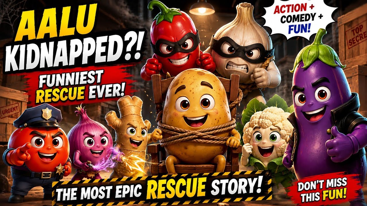 Aalu Kidnapped?! 😱 Funny Vegetable Rescue Story | Aalu Family TV | Hindi 3D Animation